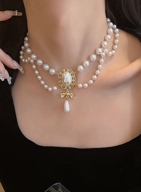 复古巴洛克珍珠流苏项链