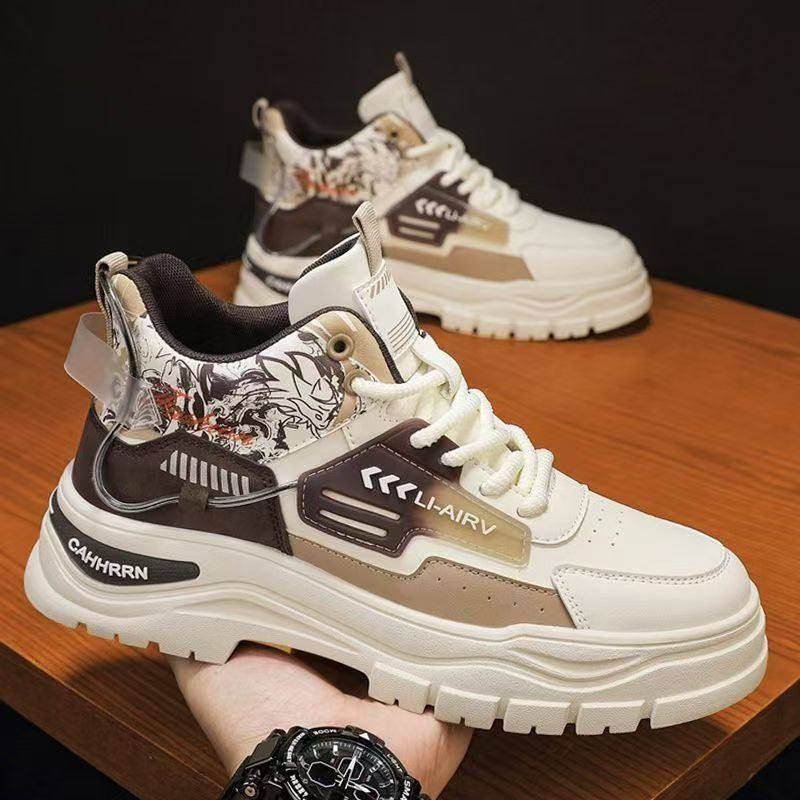 马丁靴男秋季2025新款高帮板鞋透气休闲百搭男士潮流平板厚底潮鞋,淘宝优惠券,粉丝福利购,淘宝优惠卷