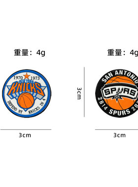 NBA篮球徽章尼克斯马刺徽章合金胸针球迷周边纪念品篮球球队队徽
