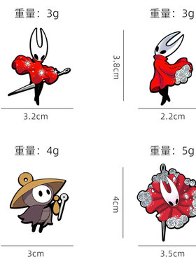卡通动漫空洞骑士徽章胸针戴斗笠的小骑士丝之歌游戏周边金属徽章