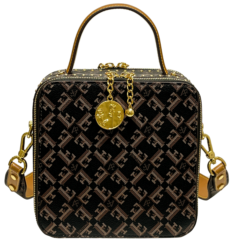 轻奢高级感2022新款真皮复古斜挎包 奢奈美小方包