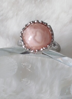 粉樱花玛瑙戒指卡11-12