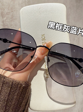 大框茶色显瘦防紫外线墨镜女