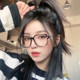 GM see-through gray glasses frame looks slimmer without makeup and can be matched with prescription
