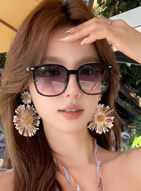 粉紫色墨镜女适合方圆脸超轻防晒