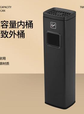 凯慕洁室外商用不锈钢烟头垃圾桶烟蒂柱户外立式烟灰缸落地吸烟区