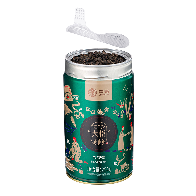 中茶乌龙茶 大悦系列特级浓香型铁观音散茶罐装250g 中粮茶叶 - 图3