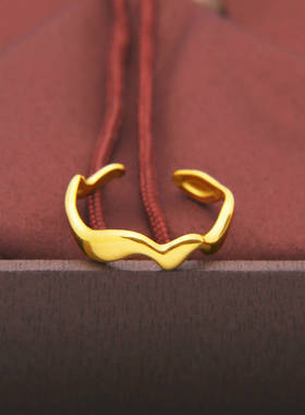 钛钢不褪色可调开口戒指