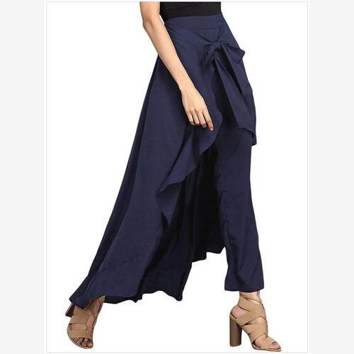 Women's plus size high waist wide leg pants new high waist - 图1