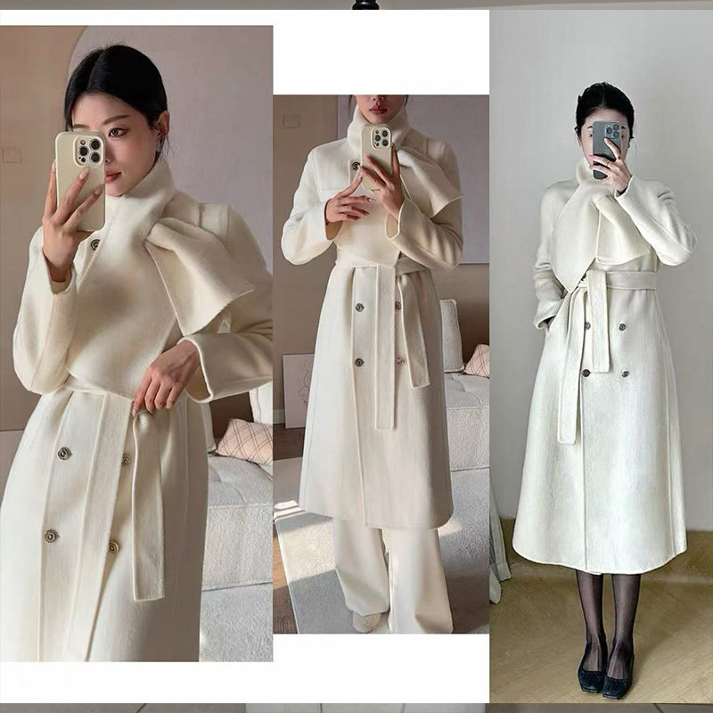 骆驼绒围巾加厚冬季高端灰白黑色双面羊绒大衣保暖毛呢外套女,淘宝优惠券,粉丝福利购,淘宝优惠卷