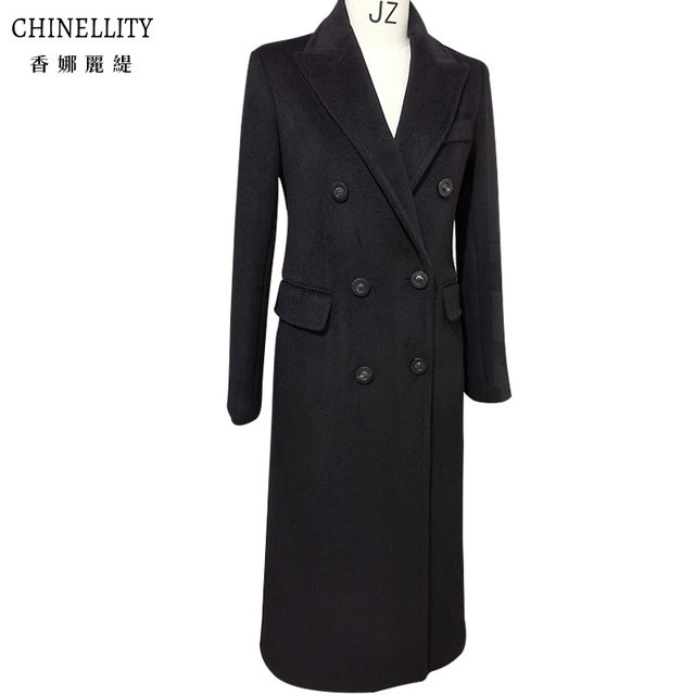 Cashmere coat imported with lining high-end version