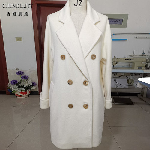 101801短款带里衬山羊绒高版本纯手工扣眼羊绒大衣女冬新 - 图0