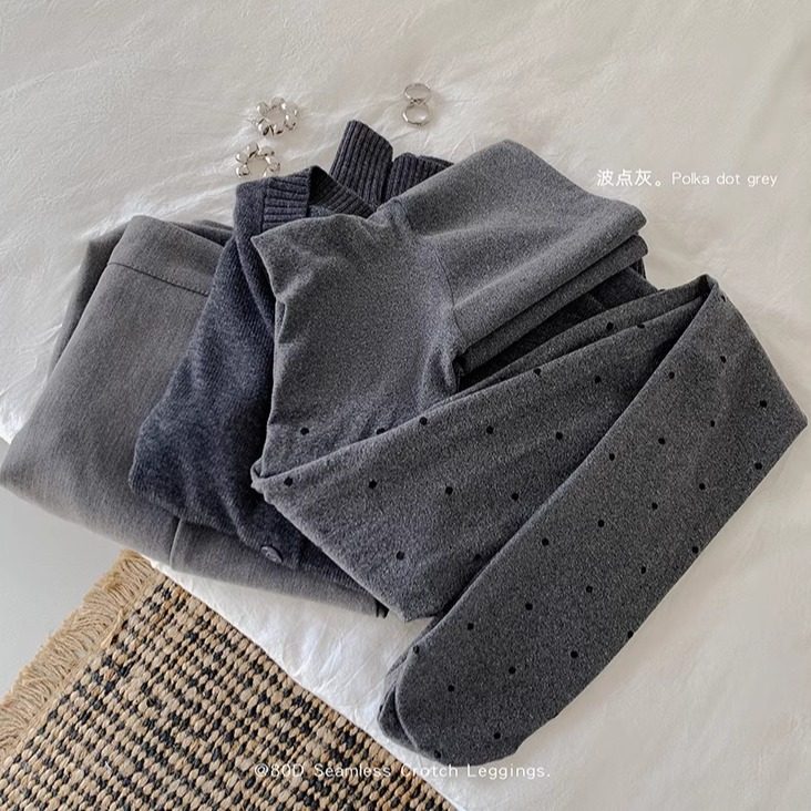 透肉灰色波点连裤袜少女秋冬黑丝打底裤袜外穿微压显瘦80D秋季,淘宝优惠券,粉丝福利购,淘宝优惠卷