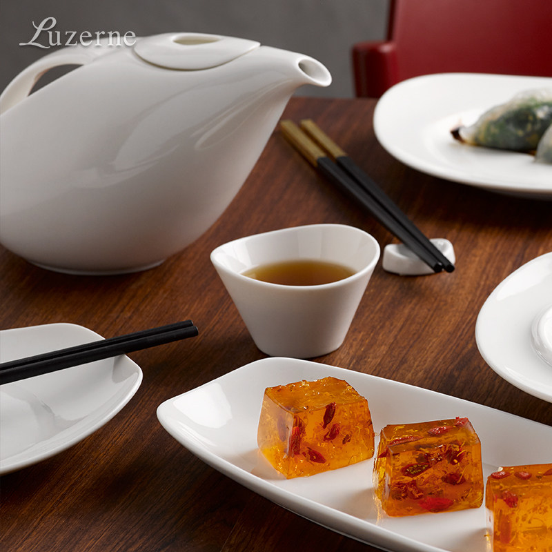 Luzerne陆升陶瓷珍珠白极简餐具暖白异形家用盘子饭碗汤盘菜盘勺,淘宝优惠券,粉丝福利购,淘宝优惠卷