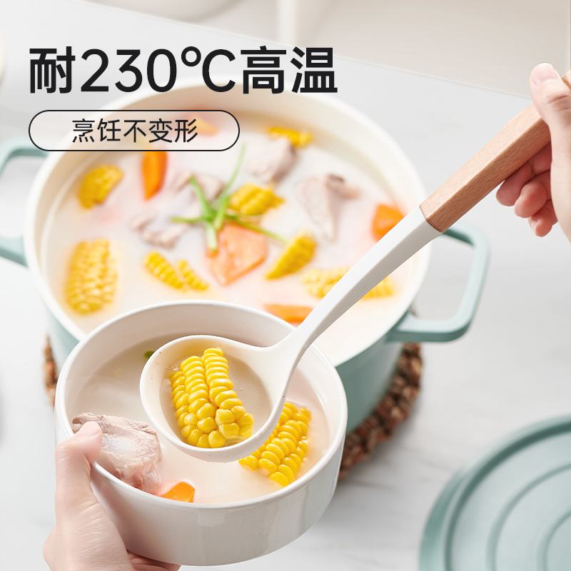 硅胶铲不粘锅专用锅铲家用耐高温炒菜铲子汤勺漏勺食品级厨具套装 - 图1