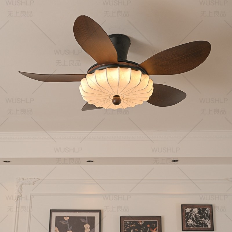布艺风扇灯法式中古卧室主卧护眼一体吸顶灯具无上良品灯餐厅吊扇,淘宝优惠券,粉丝福利购,淘宝优惠卷