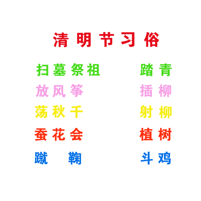 清明节中小学教室黑板报墙贴文化装饰材料布置班级传统节日主题墙