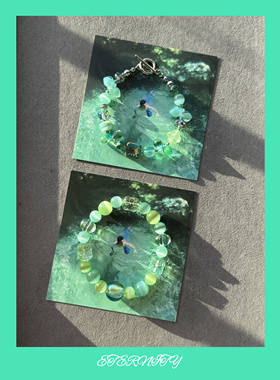 ETERNITY言午原创小众设计夏季清冷感薄荷绿捷克珠气质百搭手链女