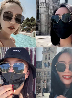 新款潮方框防晒装饰大脸显瘦墨镜