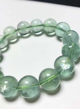 S1701# 天然阿塞斯特莱绿萤石手串绿水晶女人石暖宫石手链13.5mm