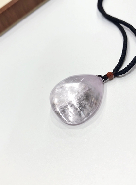 D1285# 天然全净体紫锂辉水滴吊坠23.3*24.5*12.8mm 重14.96克