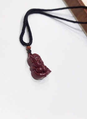 D876# 天然原矿高含量紫金砂朱砂精工雕刻宝宝佛吊坠 小挂件