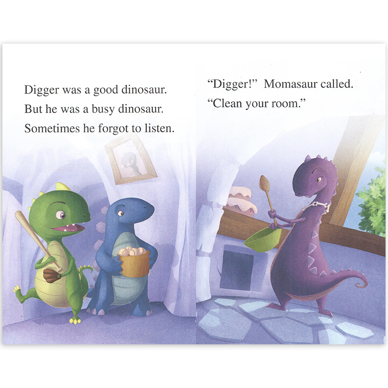 英文原版 Digger the Dinosaur爱挖掘的小恐龙2册 I Can Read初级入门级分级阅读英语启蒙-图1