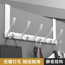 Post-Life Door Rear Hook Hung Hanger Wall-mounted Space Aluminum Door Back-Free Punch-Free No-Mark Bedroom White Cloak Hook