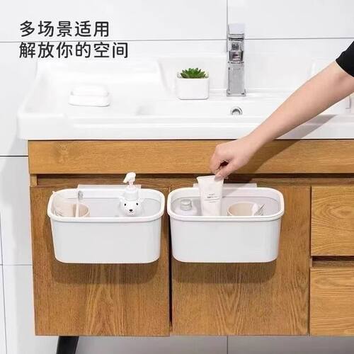 厨房悬挂垃圾桶床头置物架宿舍床边收纳挂篮上铺清洁卫生收纳盒 - 图1
