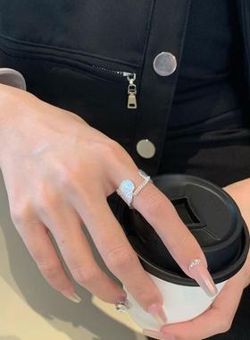 通体s925纯银不规则锡纸戒指