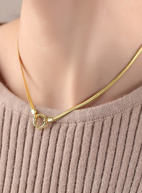 古罗珠宝银项链925纯银蛇骨链女