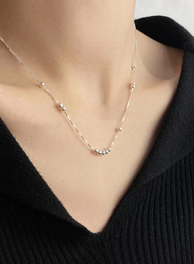 古罗珠宝s925银银基础链女生