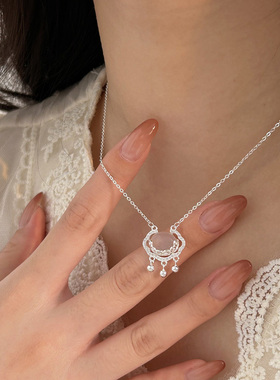 古罗珠宝通体S925纯银玉髓项链