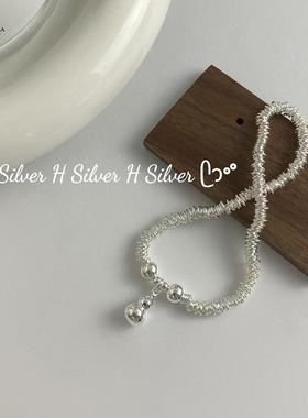 通体S925纯银钱串子手链
