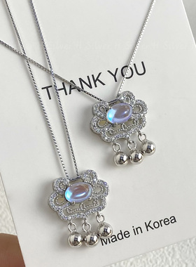 古罗珠宝s925纯银长命锁女生