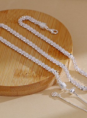 古罗珠宝银925纯银锁骨链女士