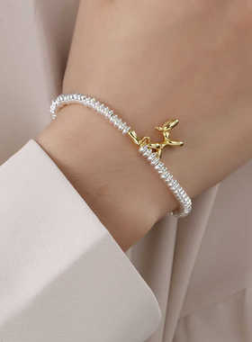 纯银手链气球狗手串925纯银时尚