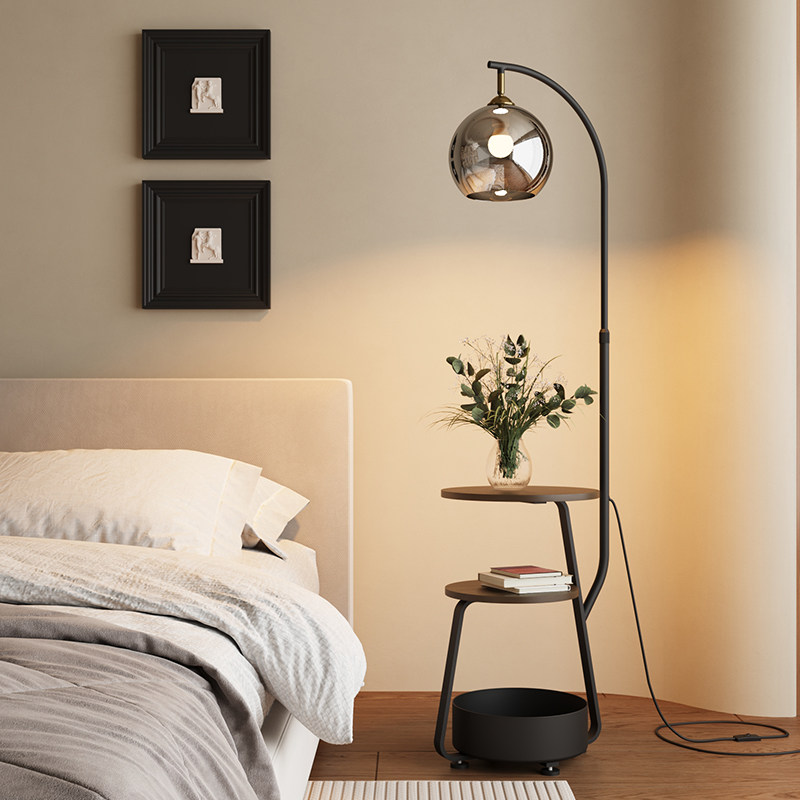 客厅沙发边几置物落地灯意式极简中古风氛围感卧室床头柜台灯一体,淘宝优惠券,粉丝福利购,淘宝优惠卷