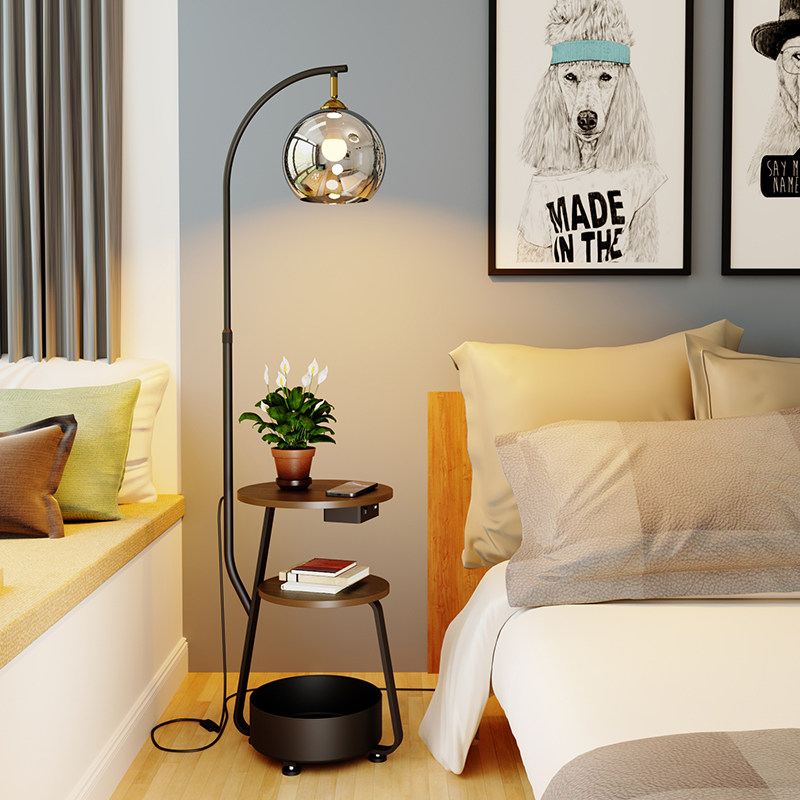 客厅沙发边几置物落地灯意式极简中古风氛围感卧室床头柜台灯一体,淘宝优惠券,粉丝福利购,淘宝优惠卷