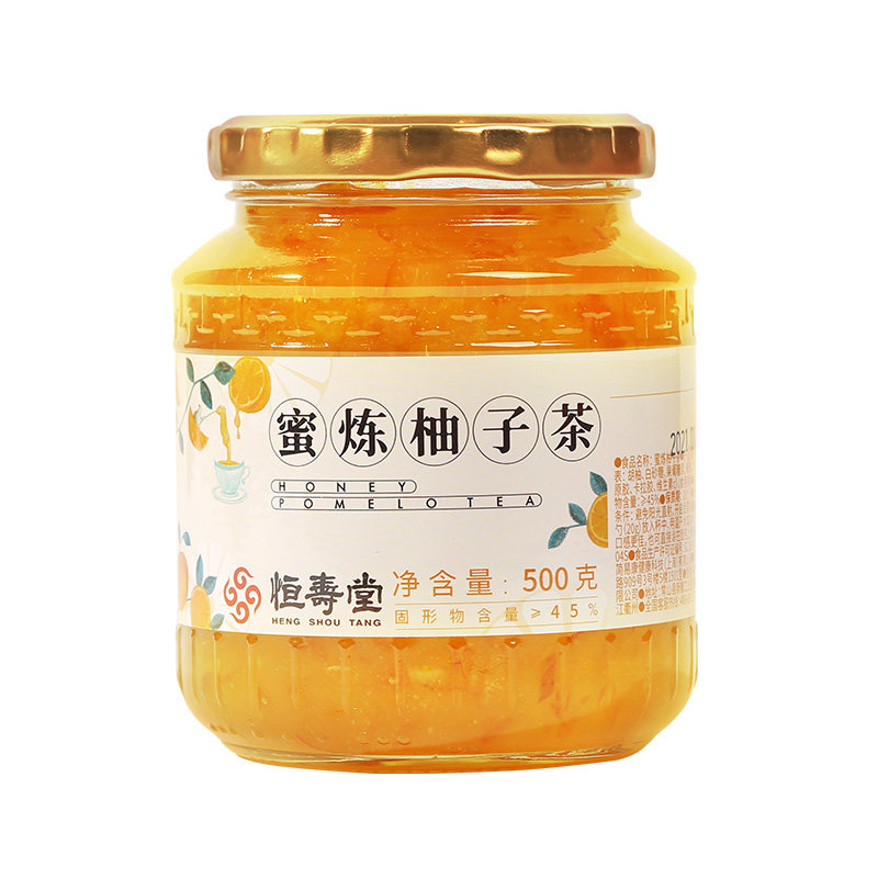 恒寿堂500g*2瓶柠檬百香果柚子茶 果赞食品蜂蜜果味茶