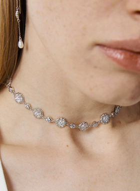 Mouhooland/暮后之地杏花choker项链小众设计颈链高级感编织杏花