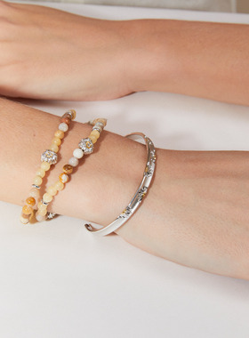 Mouhooland/暮后之地雏菊系列雏菊手镯小众原创设计情侣款手环