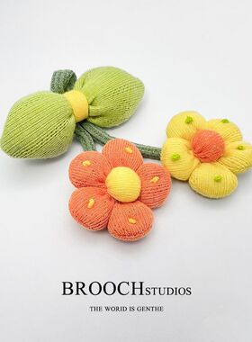 手工布艺百搭双生花向日葵胸针