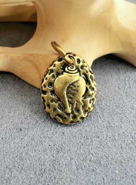 纯铜藏传法螺侧挂吊坠DIY文玩配饰百香籽星月菩提佛手金刚猴头核