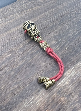 分体骷髅三通套装，文玩配饰，佛头三通，大孔道三通，铜三通