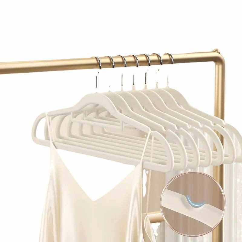 新款直销植绒衣架50只装防滑无痕衣撑家用衣柜收纳整理衣挂整理师,淘宝优惠券,粉丝福利购,淘宝优惠卷