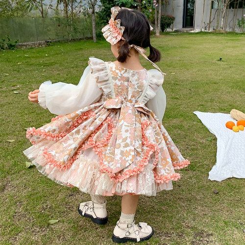 儿童洛丽塔女童裙子春秋连衣裙宝宝洋气生日裙子公主裙女童高端 - 图2