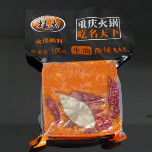 重庆特产柱头火锅底料505g牛油微辣麻辣调味品复合调味料佐料 - 图3