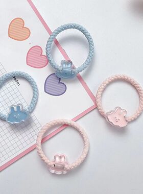韩版卡通兔子皮筋可爱森系发绳女网红INS手环链发圈情侣闺蜜手链