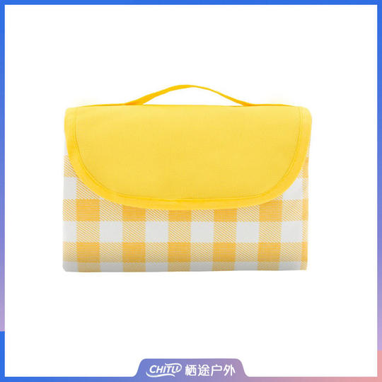 Feilu yellow plaid picnic mat moisture-proof and waterproof thickened